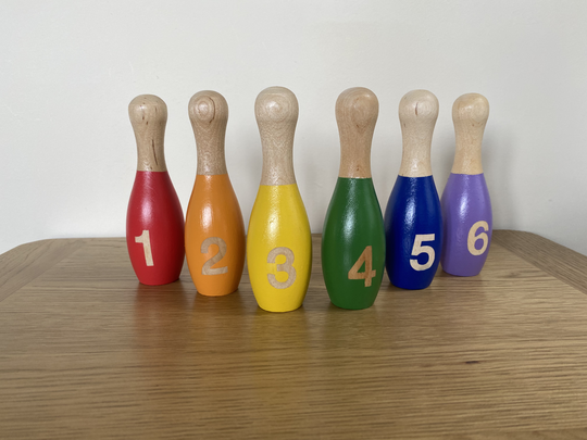 Handpainted Children's Wooden Skittles Set