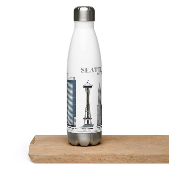 Seattle Architecture Water Bottle - 17Oz