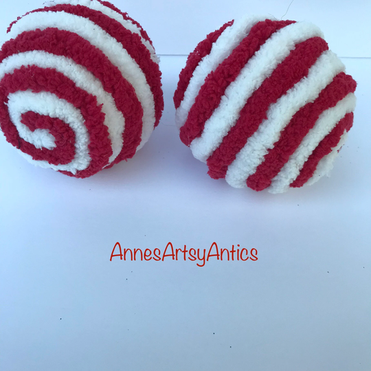 Ball-Halloween Ball-Decorative Ball-Wreath Attachment Ball-Candy Corn Ball-Tiered Tray Ball-Yarn Ball-Peppermint