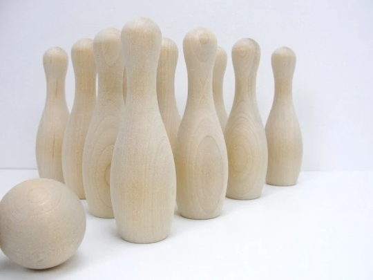 Diy Bowling Game, Wooden Pins