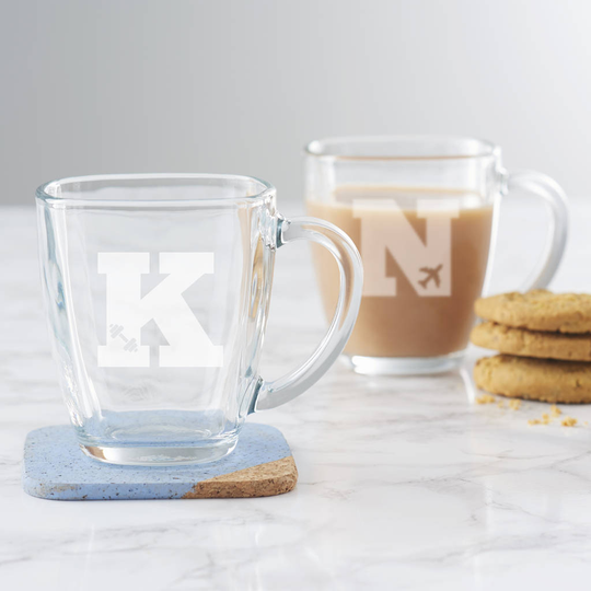 Personalised Hobby Monogram Glass Mug