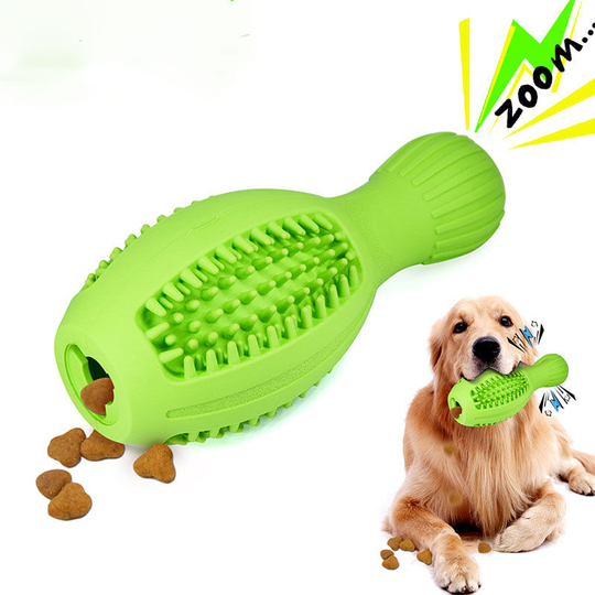 Gift - Clean teeth, chew, chew, sound, bowling ball, rubber leaky dog toy (green)