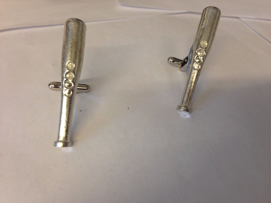 Baseball Bat Tg331 Pair Of Cufflinks Made From Fine English Modern Pewter