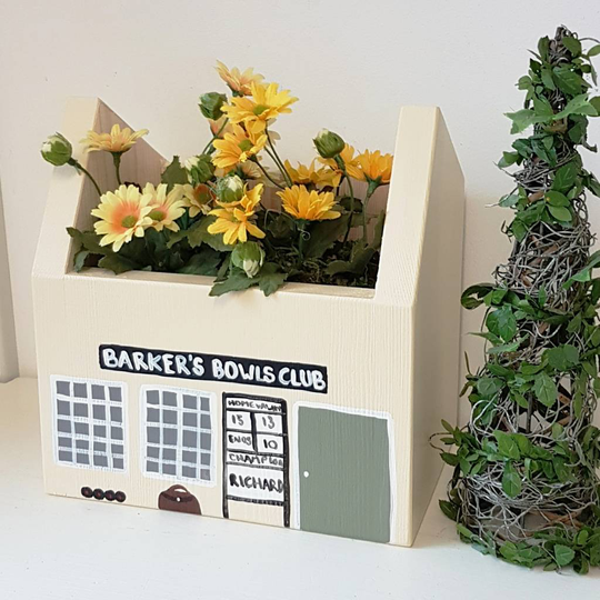 Personalised Bowls Club Mini Planter