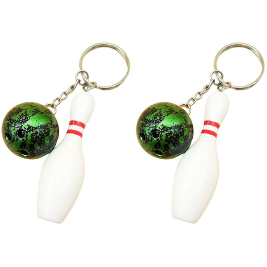2pcs Green Mini Simulation Bowling Car Keychain Accessories