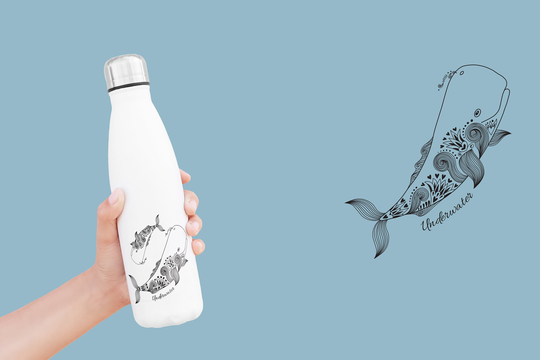 Personalised Whale Water Bottle/ Underwater Flask/ Sealife Gift