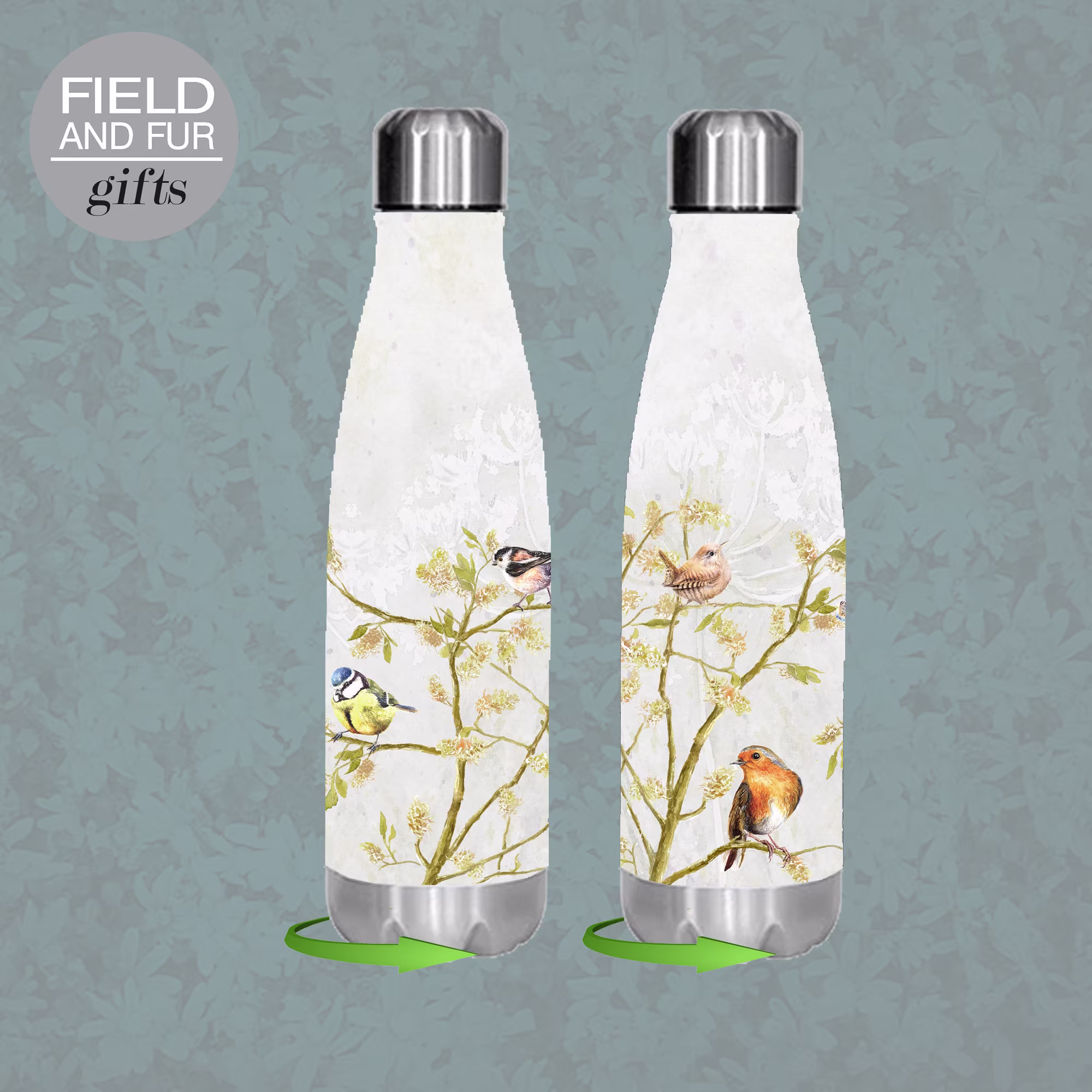 Garden Birds , Insulated Water Bottle, Keeps Your Drink Hot Or Cold