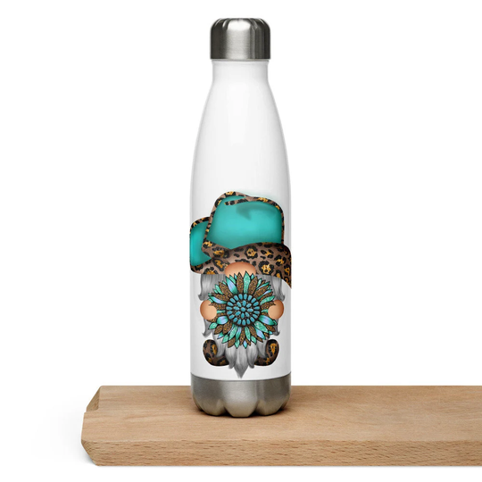 Adorable Southwestern Cowboy Gnome Stainless Steel Water Bottle