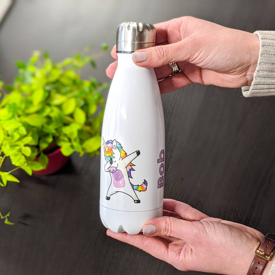 Personalised Dabbing Unicorn Water Bottle