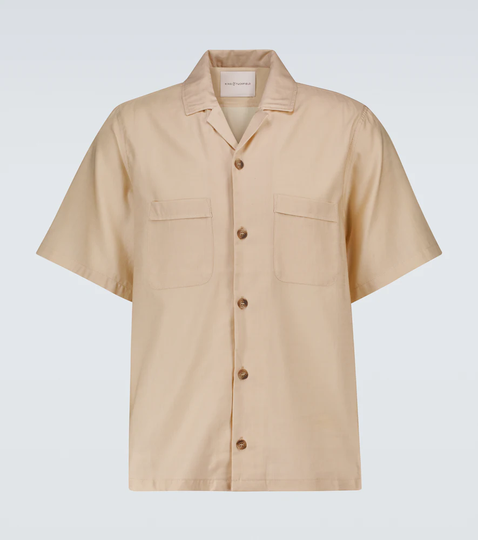 Cotton-blend bowling shirt