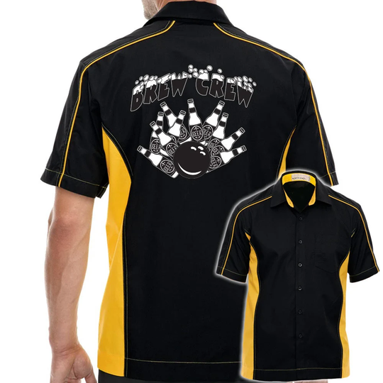 Brew Crew Classic Retro Bowling Shirt - The Muckler Includes Embroidered Name