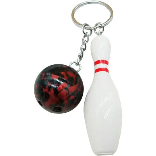 Fashion Bowling Ball Pendant Keychain Bag Car Hanging Ornament Key Ring Holder Gifts for Boy Friend Red
