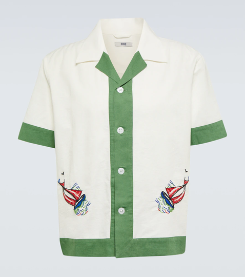 Primary Sailboat bowling shirt