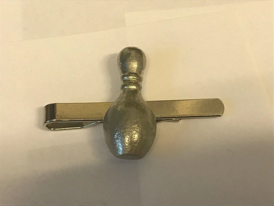 Ten Pin Bowling Tg248 Fine English Modern Pewter On A Tie Clip | Slide Made From