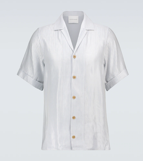 Herringbone bowling shirt